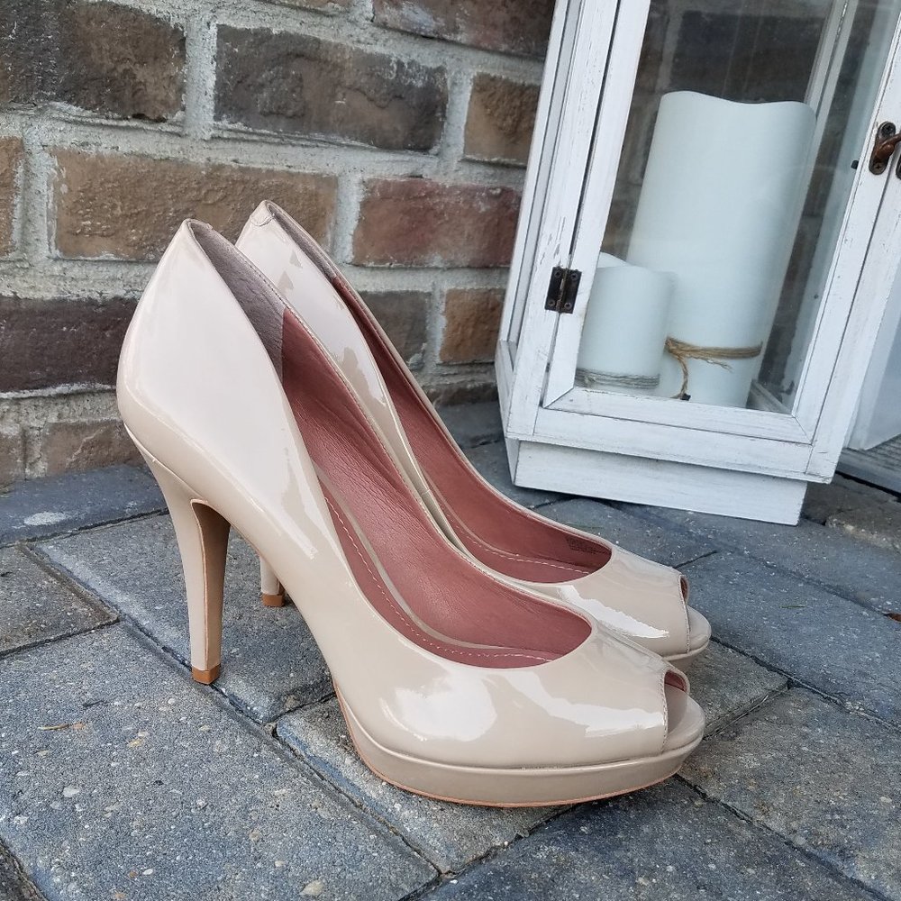 Vince Camuto Patent Blush Platform Heels